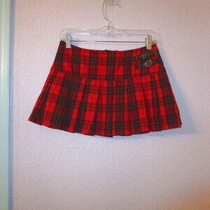 Y2K Vtg ABBEY DAWN Avril Lavigne PLAID Size 3 Mini SKIRT Pleated BUCKLE Punk EMO